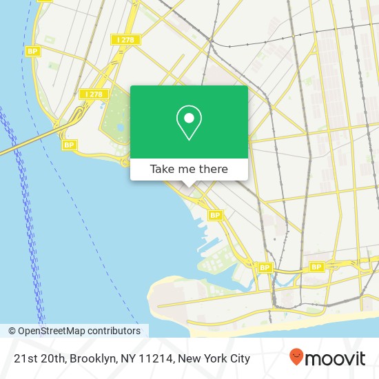 Mapa de 21st 20th, Brooklyn, NY 11214