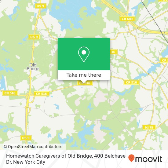 Mapa de Homewatch Caregivers of Old Bridge, 400 Belchase Dr