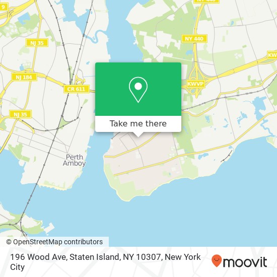 Mapa de 196 Wood Ave, Staten Island, NY 10307