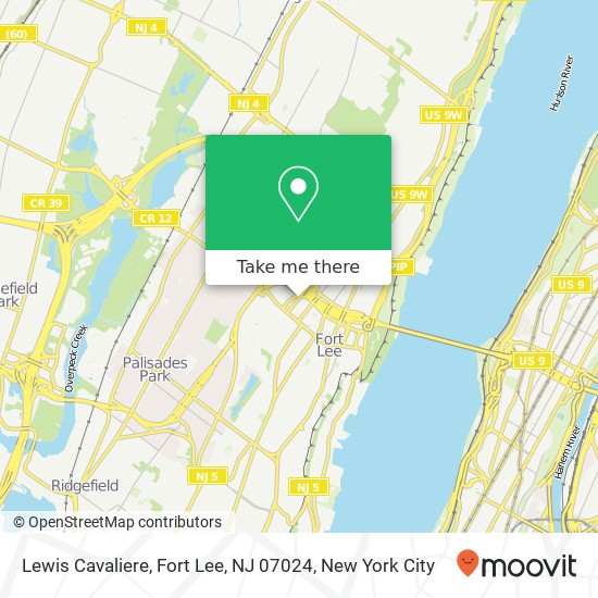 Mapa de Lewis Cavaliere, Fort Lee, NJ 07024