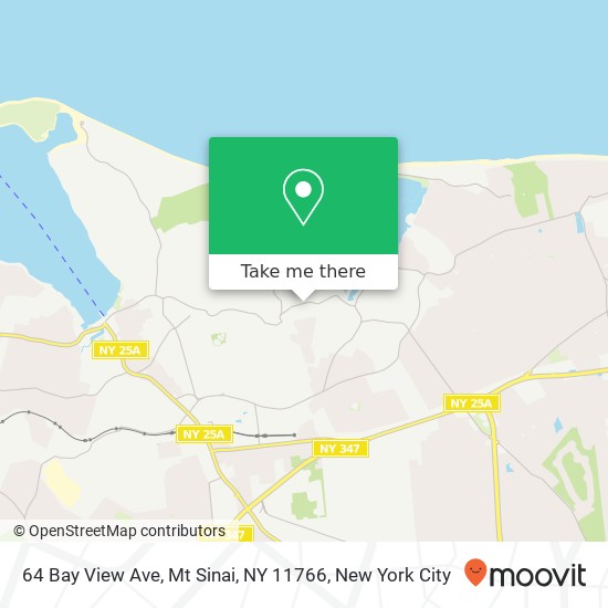 Mapa de 64 Bay View Ave, Mt Sinai, NY 11766