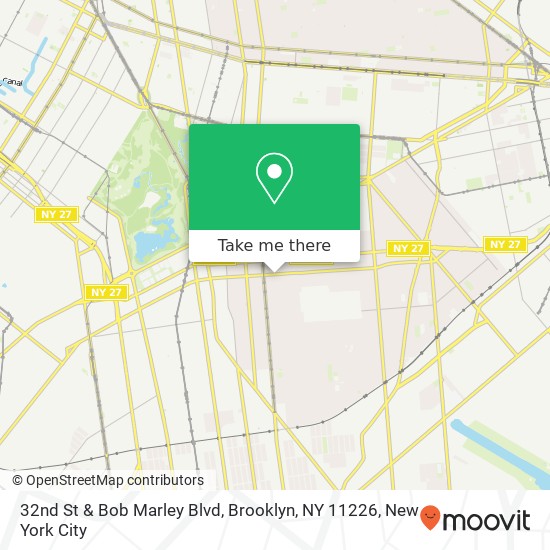 Mapa de 32nd St & Bob Marley Blvd, Brooklyn, NY 11226