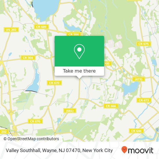 Mapa de Valley Southhall, Wayne, NJ 07470