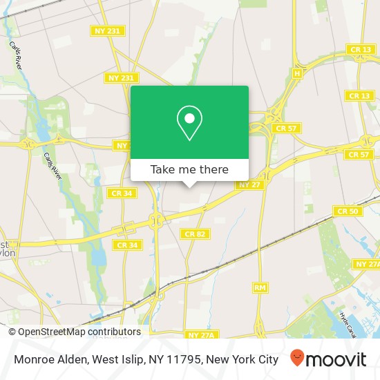 Mapa de Monroe Alden, West Islip, NY 11795