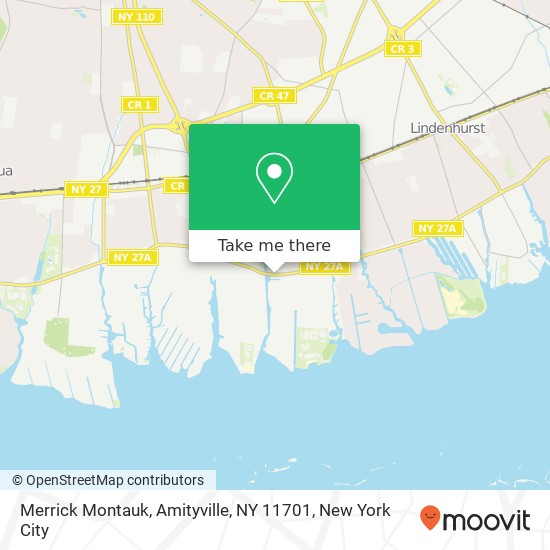 Mapa de Merrick Montauk, Amityville, NY 11701