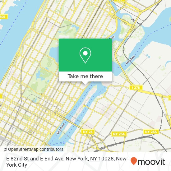 Mapa de E 82nd St and E End Ave, New York, NY 10028