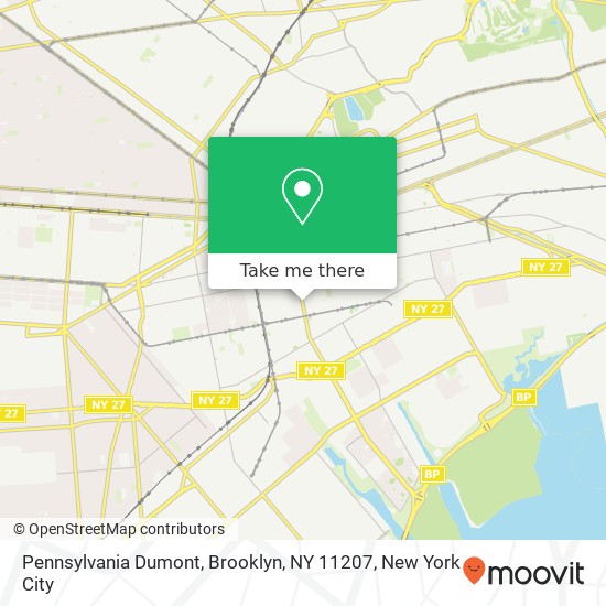 Mapa de Pennsylvania Dumont, Brooklyn, NY 11207