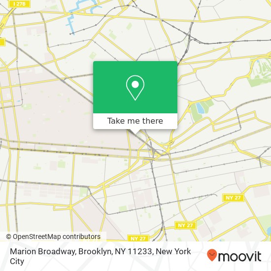 Mapa de Marion Broadway, Brooklyn, NY 11233