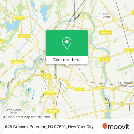 Mapa de 648 Graham, Paterson, NJ 07501