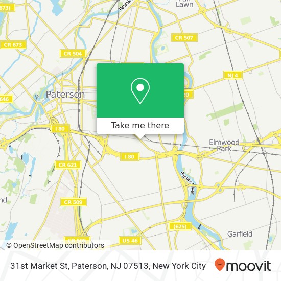 Mapa de 31st Market St, Paterson, NJ 07513