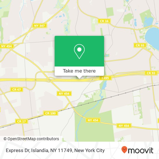 Mapa de Express Dr, Islandia, NY 11749