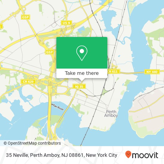 Mapa de 35 Neville, Perth Amboy, NJ 08861