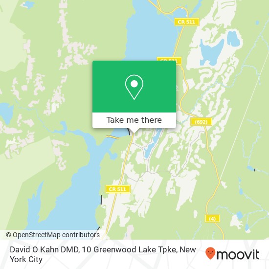 David O Kahn DMD, 10 Greenwood Lake Tpke map