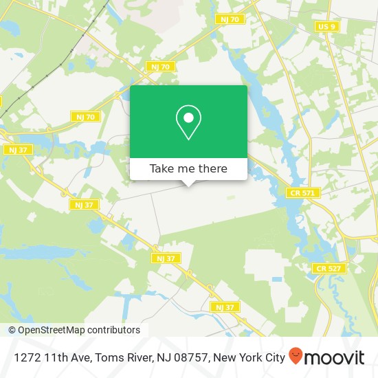 Mapa de 1272 11th Ave, Toms River, NJ 08757