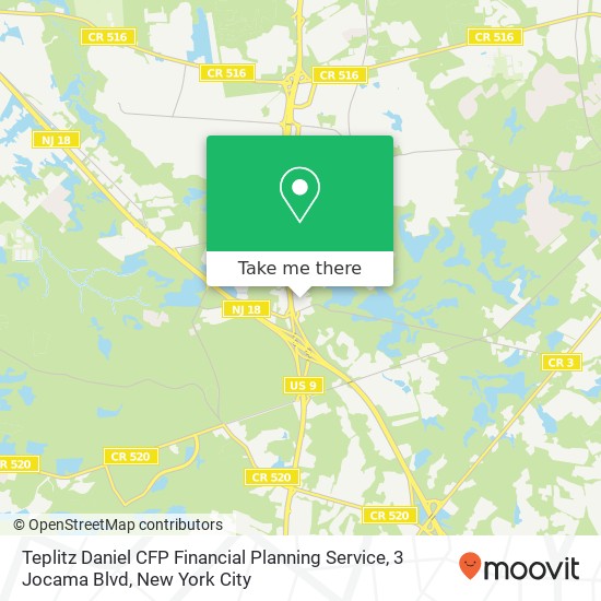 Teplitz Daniel CFP Financial Planning Service, 3 Jocama Blvd map