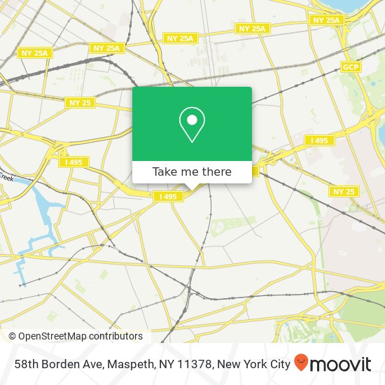 Mapa de 58th Borden Ave, Maspeth, NY 11378