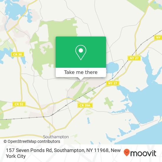 Mapa de 157 Seven Ponds Rd, Southampton, NY 11968