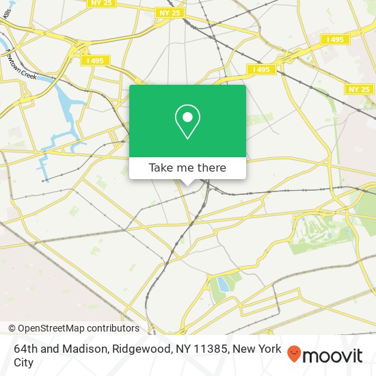 Mapa de 64th and Madison, Ridgewood, NY 11385