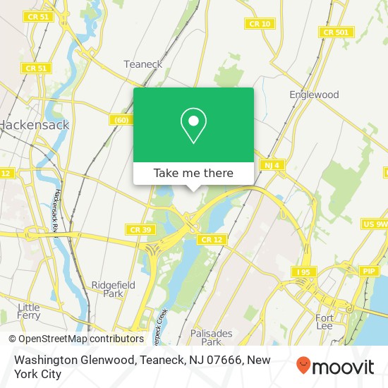 Mapa de Washington Glenwood, Teaneck, NJ 07666