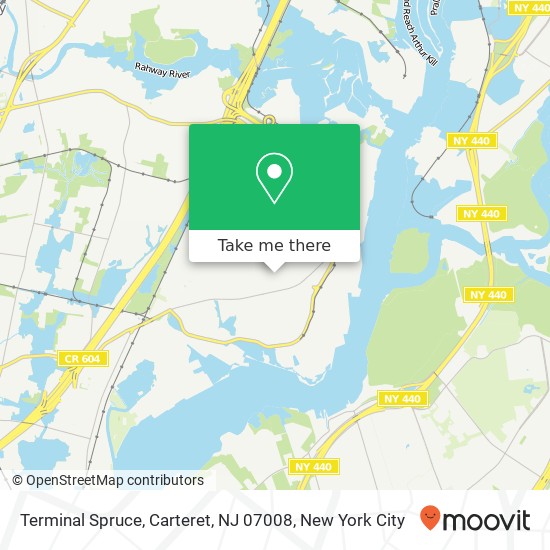 Mapa de Terminal Spruce, Carteret, NJ 07008