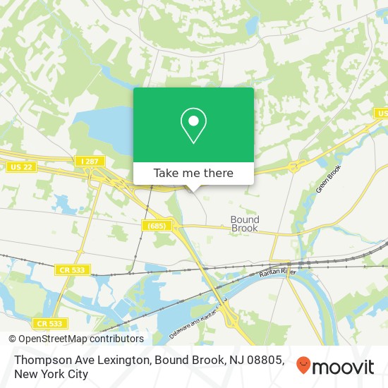 Thompson Ave Lexington, Bound Brook, NJ 08805 map