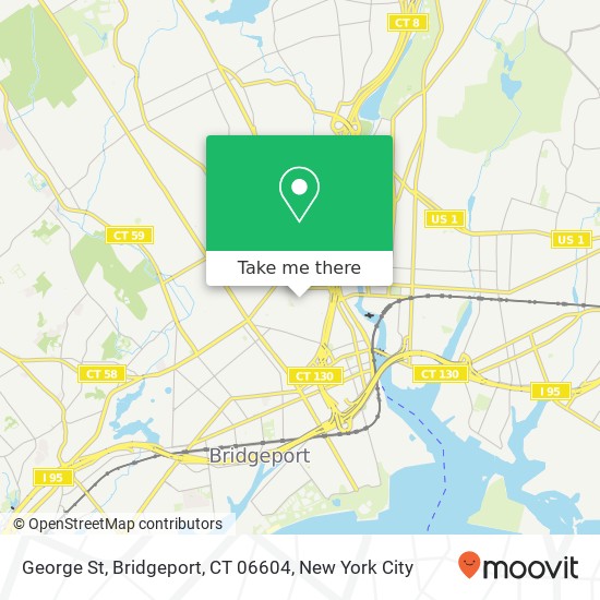 Mapa de George St, Bridgeport, CT 06604