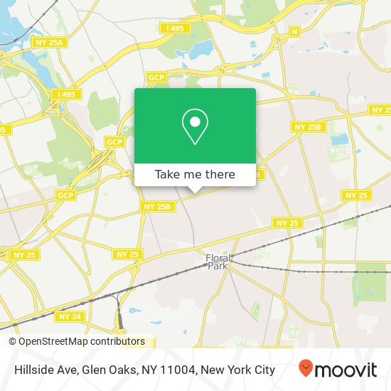 Mapa de Hillside Ave, Glen Oaks, NY 11004
