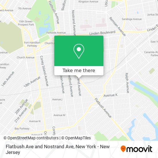 Flatbush Ave and Nostrand Ave map