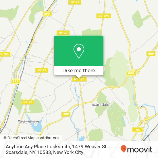 Mapa de Anytime Any Place Locksmith, 1479 Weaver St Scarsdale, NY 10583