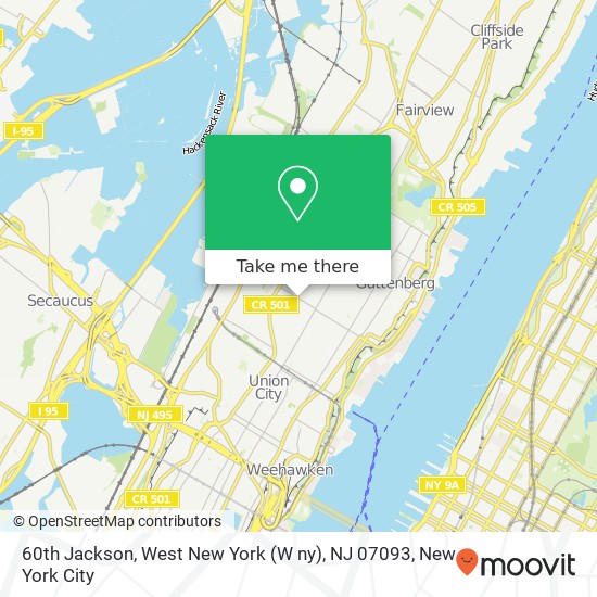Mapa de 60th Jackson, West New York (W ny), NJ 07093