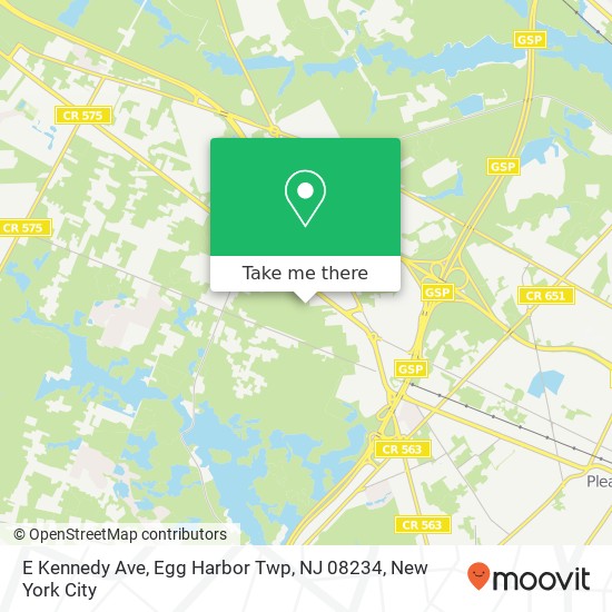 Mapa de E Kennedy Ave, Egg Harbor Twp, NJ 08234