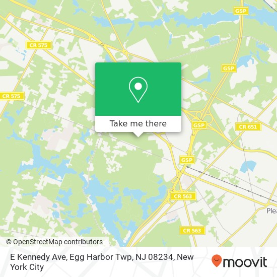 Mapa de E Kennedy Ave, Egg Harbor Twp, NJ 08234