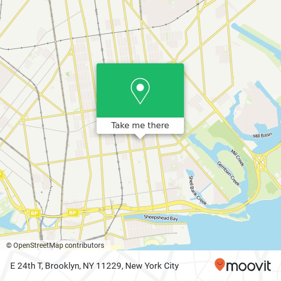 Mapa de E 24th T, Brooklyn, NY 11229