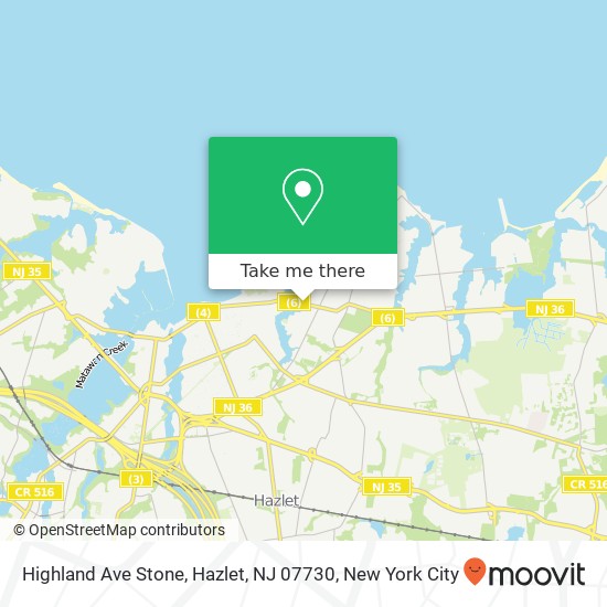 Mapa de Highland Ave Stone, Hazlet, NJ 07730