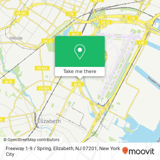 Mapa de Freeway 1-9 / Spring, Elizabeth, NJ 07201