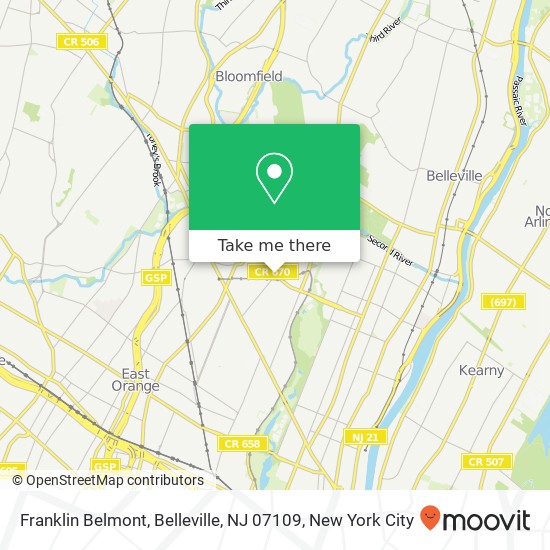 Mapa de Franklin Belmont, Belleville, NJ 07109