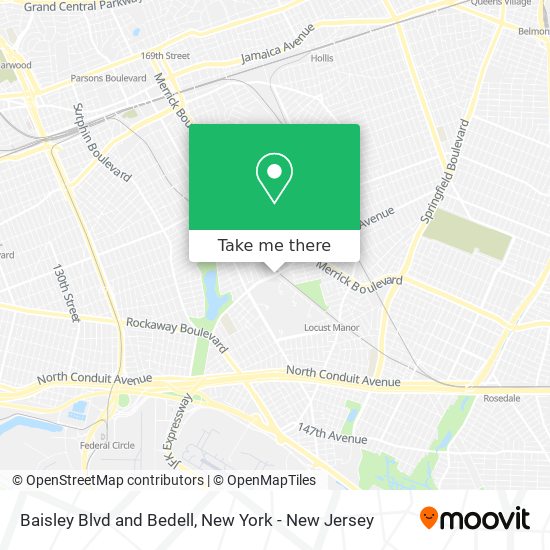 Baisley Blvd and Bedell map