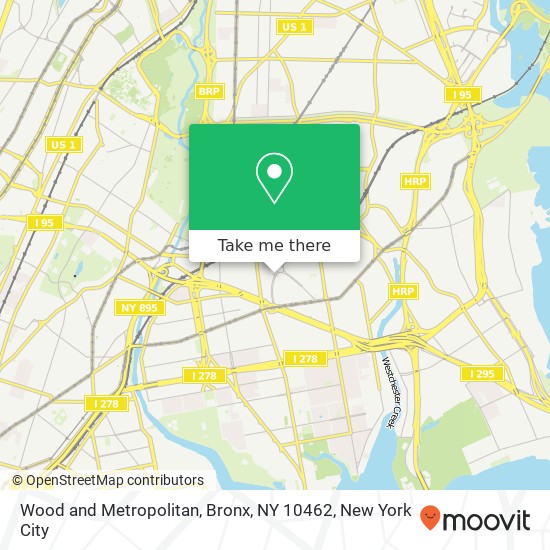 Wood and Metropolitan, Bronx, NY 10462 map
