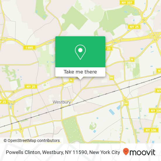 Mapa de Powells Clinton, Westbury, NY 11590