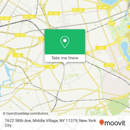 Mapa de 7622 58th Ave, Middle Village, NY 11379