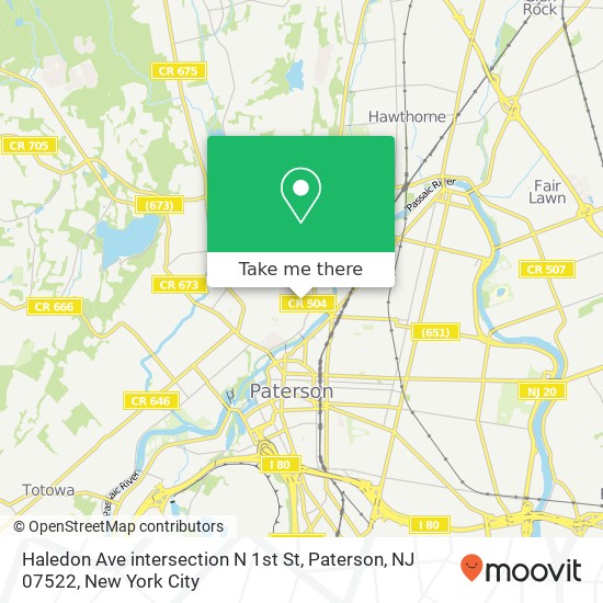 Mapa de Haledon Ave intersection N 1st St, Paterson, NJ 07522