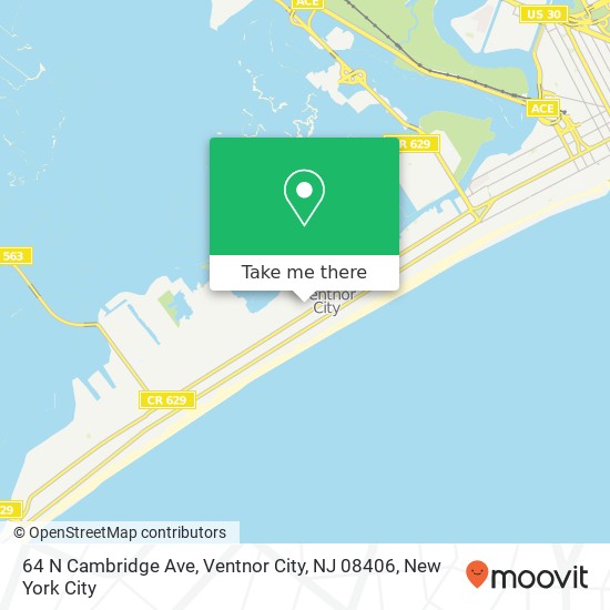 Mapa de 64 N Cambridge Ave, Ventnor City, NJ 08406