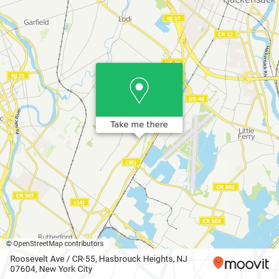 Roosevelt Ave / CR-55, Hasbrouck Heights, NJ 07604 map