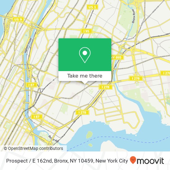 Mapa de Prospect / E 162nd, Bronx, NY 10459