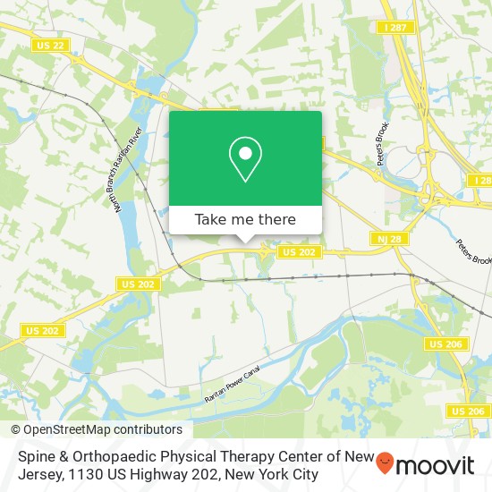 Mapa de Spine & Orthopaedic Physical Therapy Center of New Jersey, 1130 US Highway 202