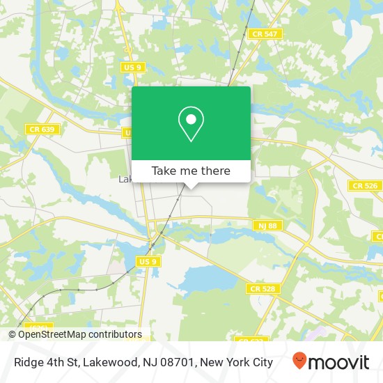 Mapa de Ridge 4th St, Lakewood, NJ 08701