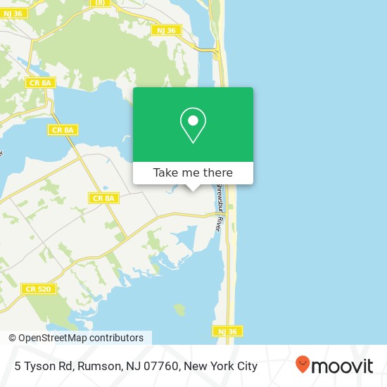 Mapa de 5 Tyson Rd, Rumson, NJ 07760
