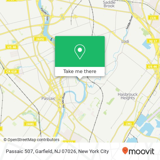 Mapa de Passaic 507, Garfield, NJ 07026