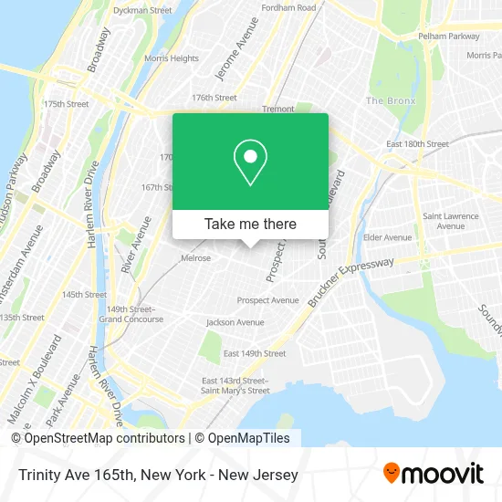 Trinity Ave 165th map