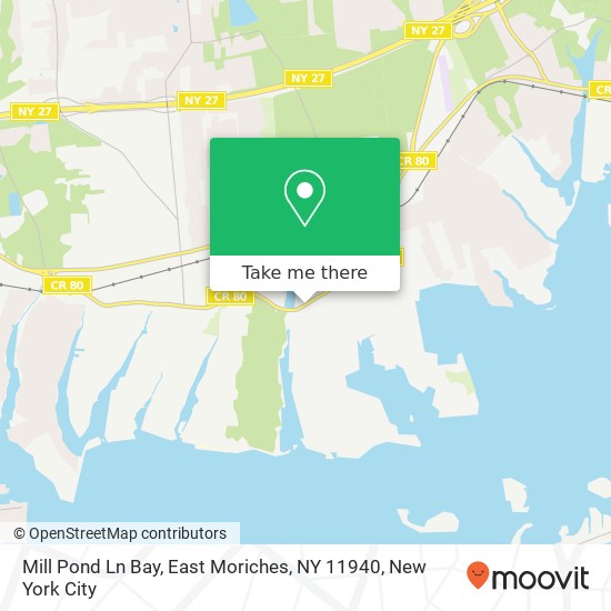 Mapa de Mill Pond Ln Bay, East Moriches, NY 11940